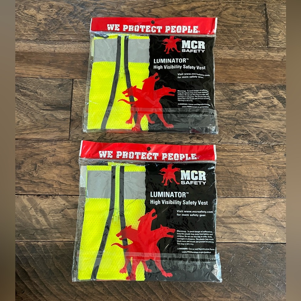 MCR Safety Adult Size LG Luminator High Visibility Lime Safety Vest NWT (2)
